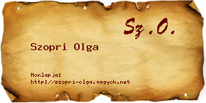 Szopri Olga névjegykártya